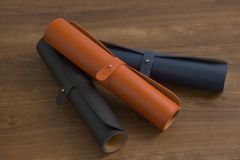 PVC デスクパッド オレンジブラウン