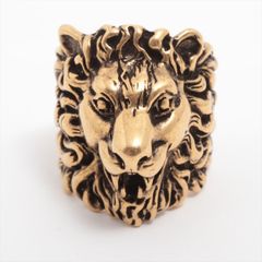 希少/美品✨グッチ ライオンヘッド 指輪 リング ゴールド 15 アニマル