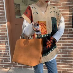 アート 柄ニットベスト