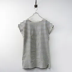 オーシバル ORCIVAL フレンチスリーブボーダーバスクシャツワンピース 1＼オフホワイト グレー ドレス オーチバル【2400014588309】