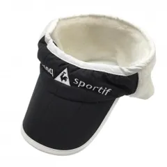 ★特価★【超美品】ルコック ボアサンバイザー 黒×白 ロゴ刺しゅう  ゴルフウェア le coq sportif
