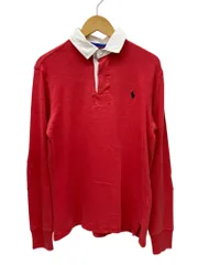 POLORALPH LAUREN (ポロラルフローレン) SLIM FIT 長袖ラガーシャツ ポロシャツ スリランカ製 ワンポイント刺繍 M レッド メンズ/028