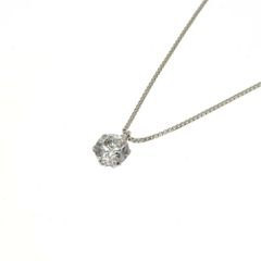 Pt900 Pt850 プラチナ 900 850 ダイヤモンド 0.348ct  一粒ダイヤモンド ネックレス 45cm 0.6mm 鑑定書付 (SI2-Eカラー-VERY GOOD) 6本爪 スライド式アジャスター
