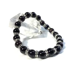 ガーネット パワーストーン ブレスレット 8mm 1月誕生石  (シルバー)  メンズ・レディース 男性・女性  数珠 恋愛運 ●