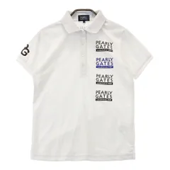 サイズ：0 PEARLY GATES パーリーゲイツ  ロゴプリント 半袖ポロシャツ  ホワイト系 [240101419211] ゴルフウェア レディース ストスト