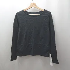 ◇ ◎●未使用● KOBE LETTUCE オープンネック　シンプル　大人カジュアル 長袖 Tシャツ サイズM ブラック系 レディース E  【1506300027765】