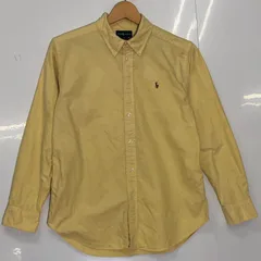 RALPH LAUREN ラルフローレン オックスフォードシャツ ポニー刺繍 キッズ 子供 長袖シャツ ボタンダウン ワンポイント刺繍 COMBODGE製 16サイズ イエロー
