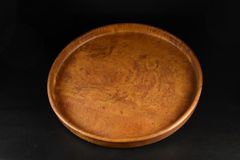 栃の木 トチの木 玉杢 縮杢 波杢 盆 煎茶盆 煎茶道具 外径約31cm