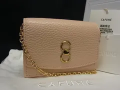 ■新品■未使用■ CAFUNE カフネ レザー チェーン ケース ポシェット ポーチ 小銭入れ レディース ピンクベージュ系 FI5824 □新品□未使用□ CAFUNE カフネ レザー チェーン コインケース