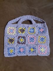 モチーフ編み 春夏  ぺたんこ バッグ ハンドメイド