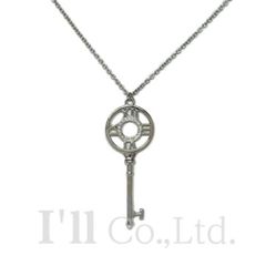 Tiffany&Co.　ティファニー　アトラス　キー　ネックレス　750WG　18Pパヴェダイヤモンド　ブランドジュエリー　ペンダント　K18WG　Au750　750ホワイトゴールド　18金　ローマ数字　鍵モチーフ【中古】【74796】