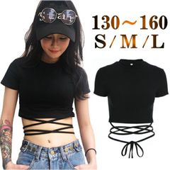 ダンス衣装 トップス 黒 半袖 Tシャツ へそ出し 着痩せ ショート丈 韓国 おしゃれ 編み上げ ハイネック スケーター  ダンス 衣装 ストリート ヒップホップ 原宿 派手 セクシー カットソー レディース ガールズ キッズ ブラック cr240n