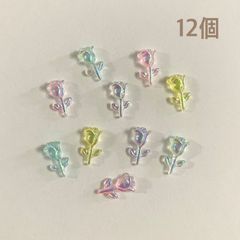オーロラフラワーのネイルパーツ　ミックス