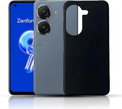 JACRON ASUS ZenFone 10 ケース 耐衝撃 落下防止 / 9 薄型 ストラップホール付き 柔軟 砂艶消しの質感 ほこりが付かない 滑り止め スマートフォンケース(ブラック)