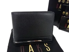 ■新品■未使用■ DAKS ダックス レザー 二つ折り 財布 ウォレット 札入れ メンズ ブラック系 BP1807のサムネイル
