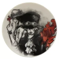 【中古】皿・茶碗 サボ＆エース 名場面小皿-水墨画風アート- 「一番くじ ワンピース FULL FORCE」 G賞
