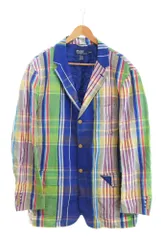 ラルフローレン RalphLauren 90s Plaid Blazar コットンリネン チェック テーラードジャケット ジャケット マルチカラー LLサイズ 103MT-2266