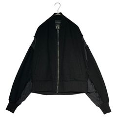 Y's(ワイズ) 22AW Wool nylon different fabric docking bomber jacket ウール ナイロン 異素材 ドッキング ボンバー ジャケット YE-Y11-809 2(M程度) ブラック ブルゾン MA-1