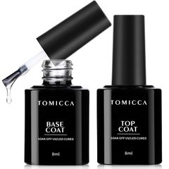 【迅速発送】TOMICCA ジェルネイル トップコート ベースコート 8ml 2本セット ノンワイプ 拭き取り不要 大容量 UV/LED対応