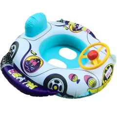 【新着商品】ハンドル付き 浮き輪 乗って遊べる 映える浮輪 足入れ式 安定感 スイミングフロート 幼児用 ミニカー型ボート お子様の水遊びに 自動車型ベビーボート FMTKCARU100