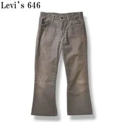 【希少】 80sヴィンテージ USA製 リーバイス Levi's 646 ベルボトム コーデュロイ パンツ ブーツカット フレア ジーンズ ホワイトタブ ボタン裏536 W31 L33 グレー メンズ
