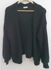 ◇ LOWRYS FARM ローリーズファーム 長袖 ニット カーディガン サイズF ブラック レディース E  【1302020000497】