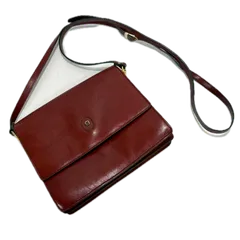 ★M29 Etienne Aigner エティエンヌアイグナー レザー ショルダーバッグ レッド 手帳付き レディース 鞄