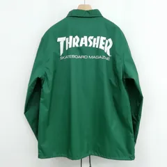 スラッシャー THRASHER ナイロン コーチ ジャケット ロゴプリント 美品 M グリーンのサムネイル
