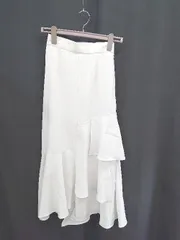 ◇ ⊂ PAGEBOY ページボーイ アシンメトリー ティアード ロング フレア スカート サイズF ライトベージュ系 レディース E  【1507100000309】