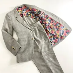 28e26 Paul Smith COLLECTION ポールスミスコレクション DORMEUIL社生地 シングルスーツ セットアップ 裏地花柄 サイズL グレー グレンチェック メンズ 紳士服のサムネイル