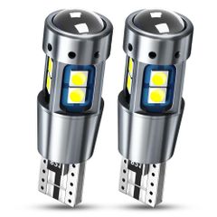 ホワイト Nanpoku T10 LED ホワイト 爆光 12V 24V ポジションランプ ルームランプ CANBUS キャンセラー内蔵 無極性 レンズ付き 3030 SMD 2.4W 白 2個入 車検対応