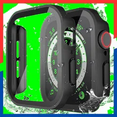 【人気商品】超薄型 PC+ガラス素材 3D直角エッジ 高透過率 新デザイン 一体型 対応 対応 Apple Apple Watch Watch 防水 カバー ケース 全面保護 ケース 装着簡単 アップルウォッチ用 44mm 高耐久 9/8/SE/7/6/5/4