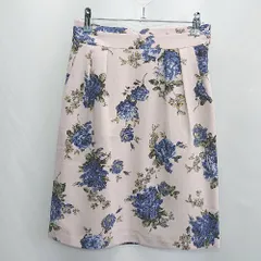 ◇ ⊂ Φ MISCH MASCH ミッシュマッシュ 総柄 ひざ丈 フレア スカート サイズM ピンクベージュ ブルー レディース E  【1501230023801】