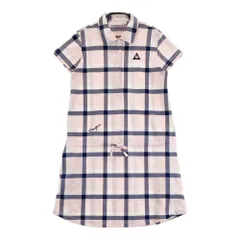 サイズ：L LE COQ GOLF ルコックゴルフ  半袖ワンピース チェック ピンク系 [240001170357] ゴルフウェア レディース ストスト