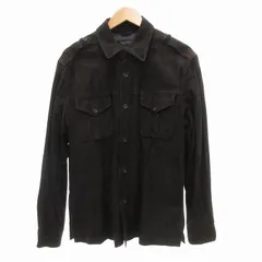 ランバン LANVIN COLLECTION シャツジャケット ヌバック シープスキン 50 L ダークブラウン /JS ●ECOのサムネイル