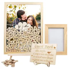 【新着商品】芳名帳 結婚証明書 ハートドロップス 参加型 ゲスト 手作りキット 結婚式 セット フォトフレーム ウェルカムボード COZENTA