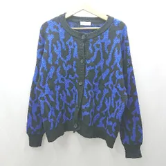 ◇ ⊇ PAGEBOY ページボーイ 総柄 長袖 カーディガン サイズF ブルー系 レディース E  【1504240026305】