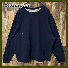 トレーナー XL ネイビー チャンピオン ワンポイント メンズ 古着 長袖
