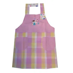 エプロン キッチン アップリケ刺繍付き H型キッチン ピンク兎