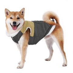 新品 MAMORE 犬服 冬用 綿服 犬用コート ドッグウェア 寒冬対策 防寒防風防雪ジャケット 保温綿入れ 着脱簡単 暖かい 柔らかい 可愛い 小型犬 中型犬 大型犬 お散歩 (カーキグレー XL)