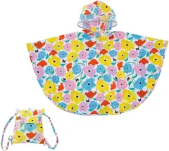 【メール便配送】【ガーデン 83369】kukka hippo クッカヒッポ レインポンチョ 90cm 反射プリント＆お名前ネーム付き(レインウェア レイン ポンチョ キッズ こども 子ども 子供 カッパ かっぱ おすすめ 人気 ブランド 2歳 梅雨)