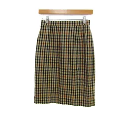 ダックス タイトスカート チェック柄 ウール ボトムス レディース 64-91サイズ ブラウン×ベージュ DAKS 【中古】