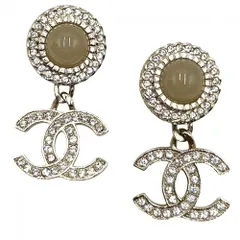 シャネル ピアス レディース ココマーク アクセサリー スイング ココ CHANEL GP  カラーストーン  ラインストーン  B21B ゴールド 約15.1g 美品 2021年【中古品】
