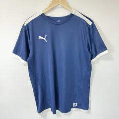 (^w^)b PUMA プーマ DRYCELL クルーネック 半袖Tシャツ ロゴプリント 83 刺繍 トップス シンプル スポーツ 運動 トレーニングウェア ジョギング ネイビー 紺 メンズ サイズL
