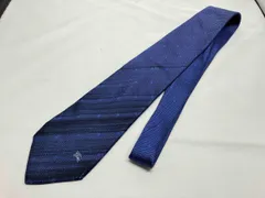 【現状品】BURBERRY BLACK LABEL ネクタイ 刺繍ロゴ 絹100% ネイビー 日本製