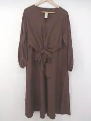 ◇ w closet ダブルクローゼット Vネック 長袖 ロング ワンピース サイズF ブラウン系 レディース P  【1301120004169】のサムネイル