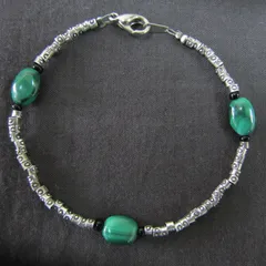 個性派ペリドットラブラドライトカレンシルバーブレスレット※B91