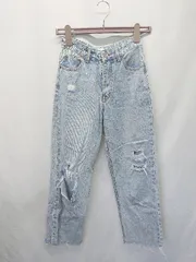 ◇ Θ MOUSSY マウジー ダメージ デニム パンツ サイズ25 サックスブルー レディース E  【1506180013223】