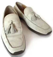 フェラガモ レザー シューズ 靴 スエード タッセル スウェード#６ ２４．５cm メンズ ローファー Ｆｅｒｒａｇａｍｏ ベージュ スリッポン
