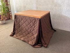 未使用 高さ4段階 ダイニングこたつテーブル 75x105cm ダークブラウン
